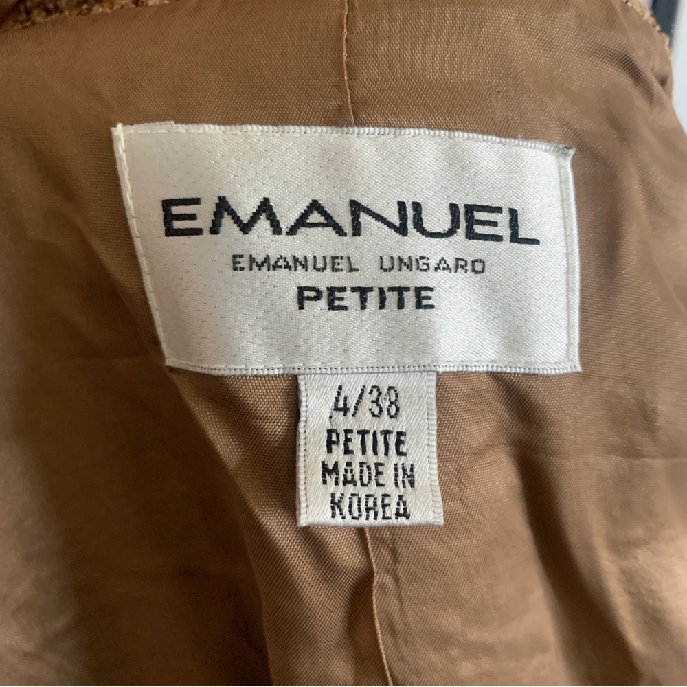Emanuel Ungaro Vintage Designer Tan Wool Blazer Petite Size 4 - Picture 8 of 13